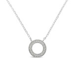 Sterling Silver 1/6 ctw Diamond Circle Necklace
