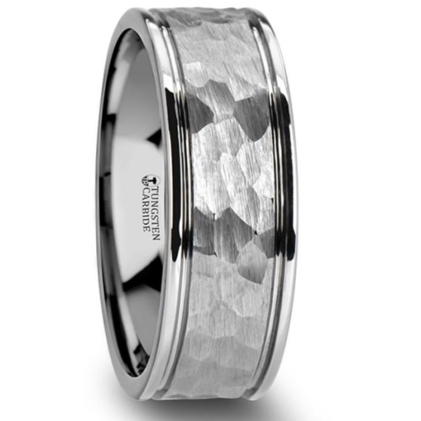 Thorsten Thornton Hammered White Tungsten Carbide Ring