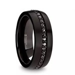 Thorsten Valiant Black Tungsten Carbide with Black Sapphire Ring