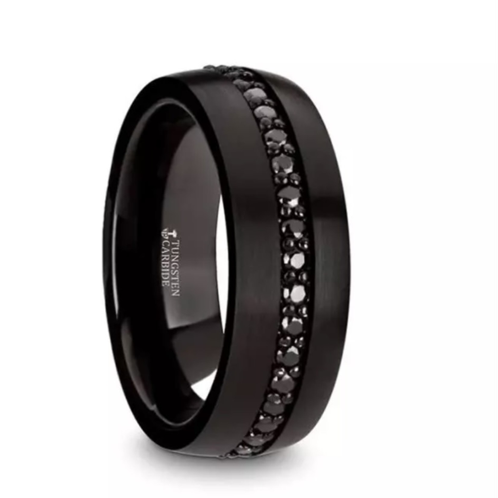 Thorsten Valiant Black Tungsten Carbide with Black Sapphire Ring