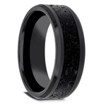 Thorsten Vesuvius Black Ceramic and Lava Rock Ring