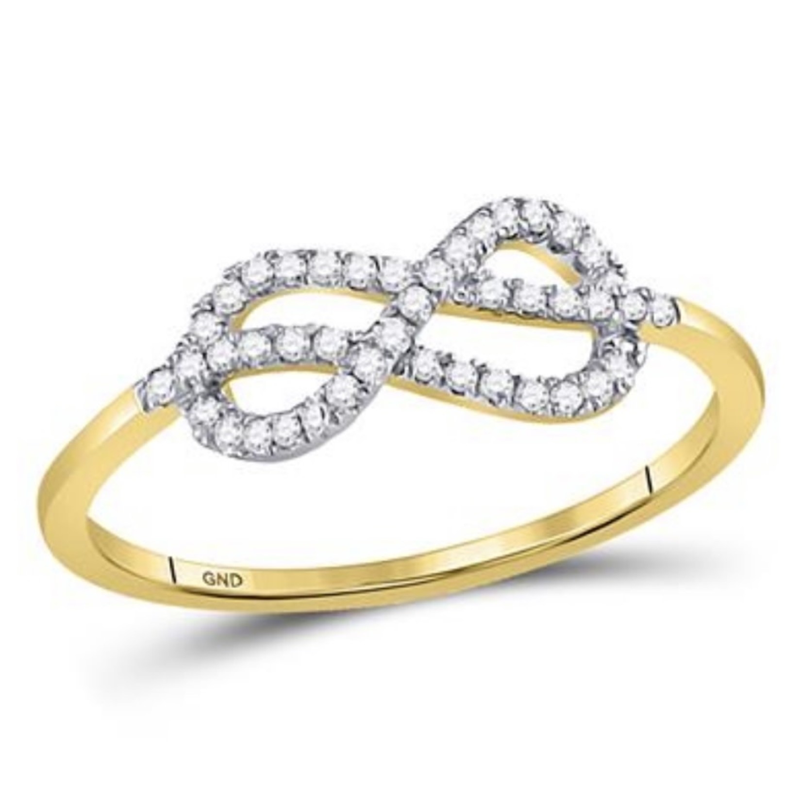 GND 10k Yellow Gold 1/6 ctw Diamond Infinity Ring