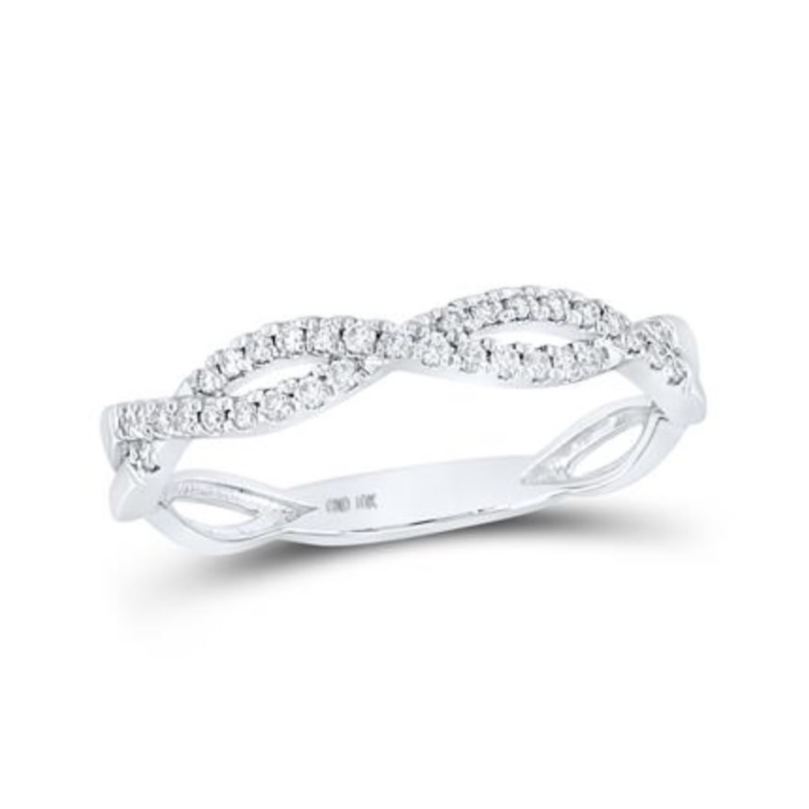 GND 10k White Gold 1/6 ctw Diamond Band