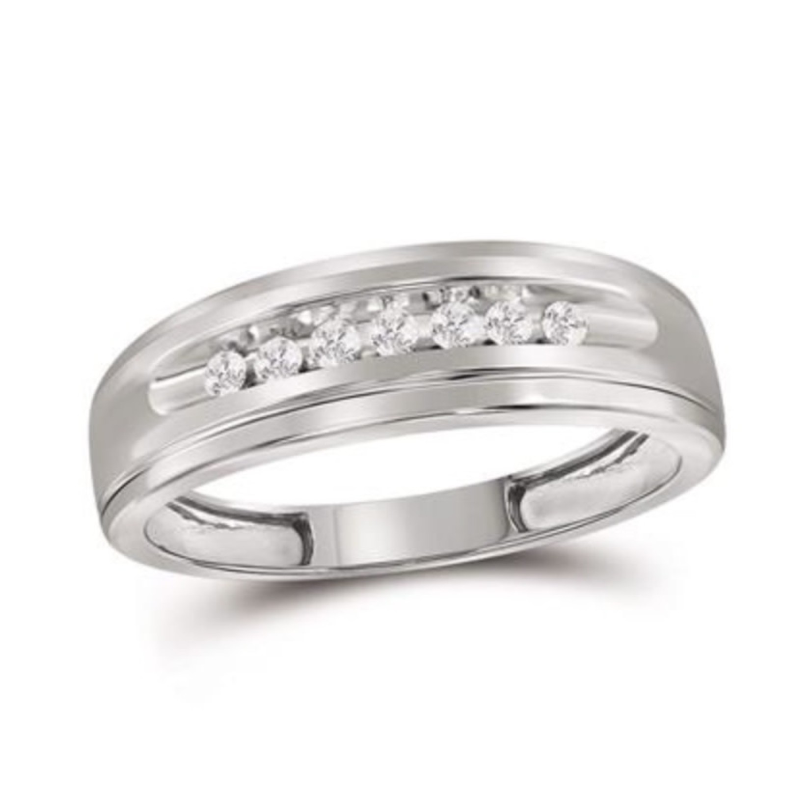 GND 10k White Gold 1/6 ctw Diamond Gents Ring