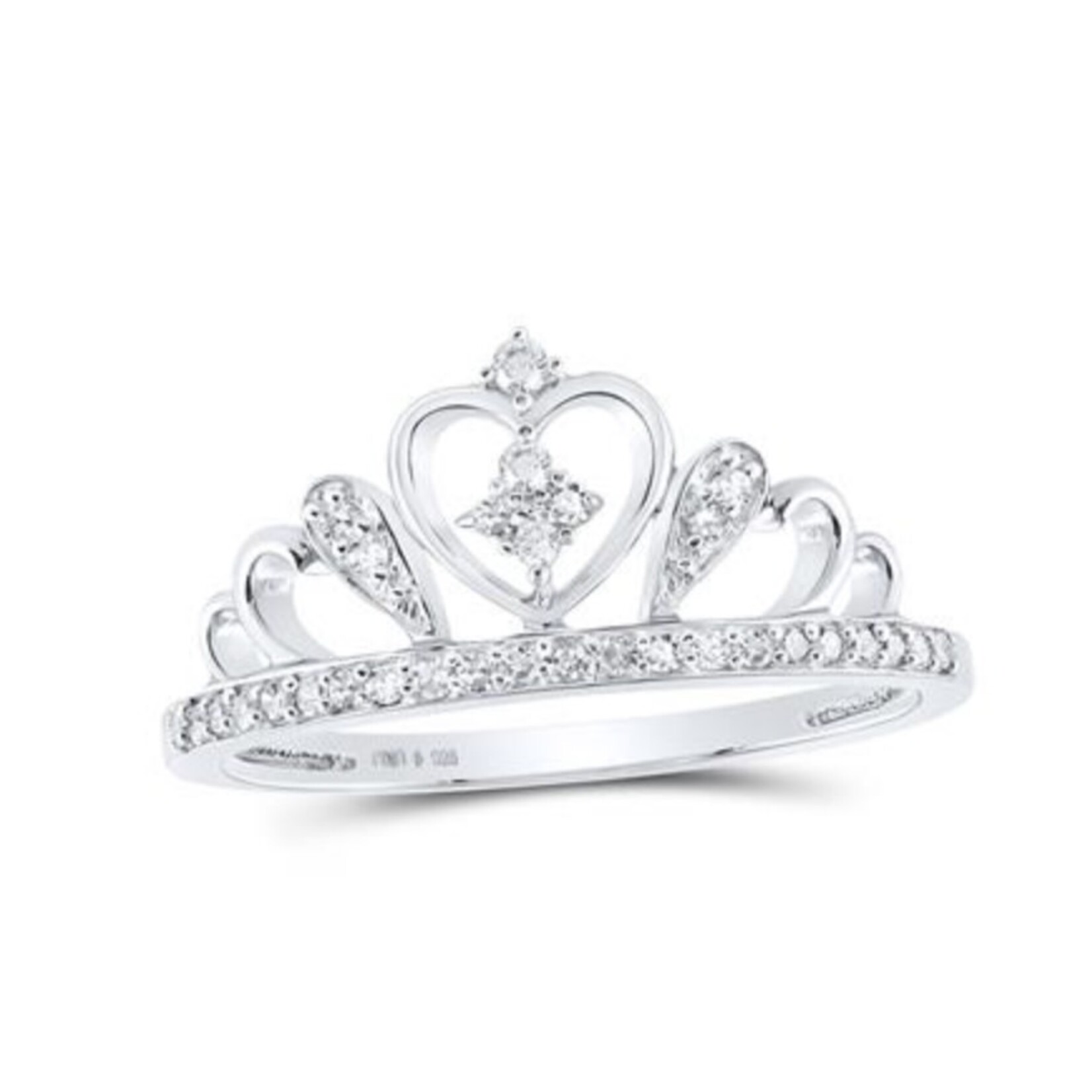 GND Sterling Silver 1/6 ctw Diamond Crown Ring
