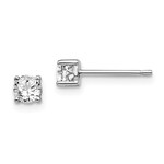 Quality Gold Sterling Silver 4mm White Topaz Earrings