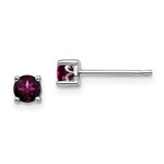 Quality Gold Sterling Silver 4mm Rhodolite Earrings