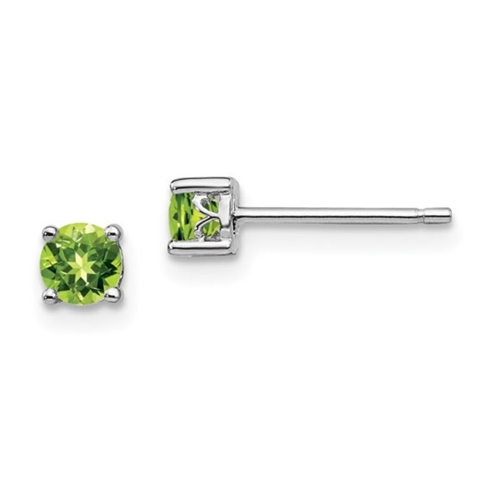 Quality Gold Sterling Silver 4mm Peridot Earrings