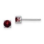 Quality Gold Sterling Silver 4mm Garnet Earrings