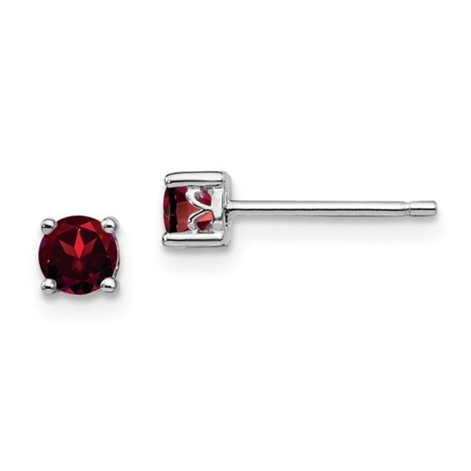 Quality Gold Sterling Silver 4mm Garnet Earrings