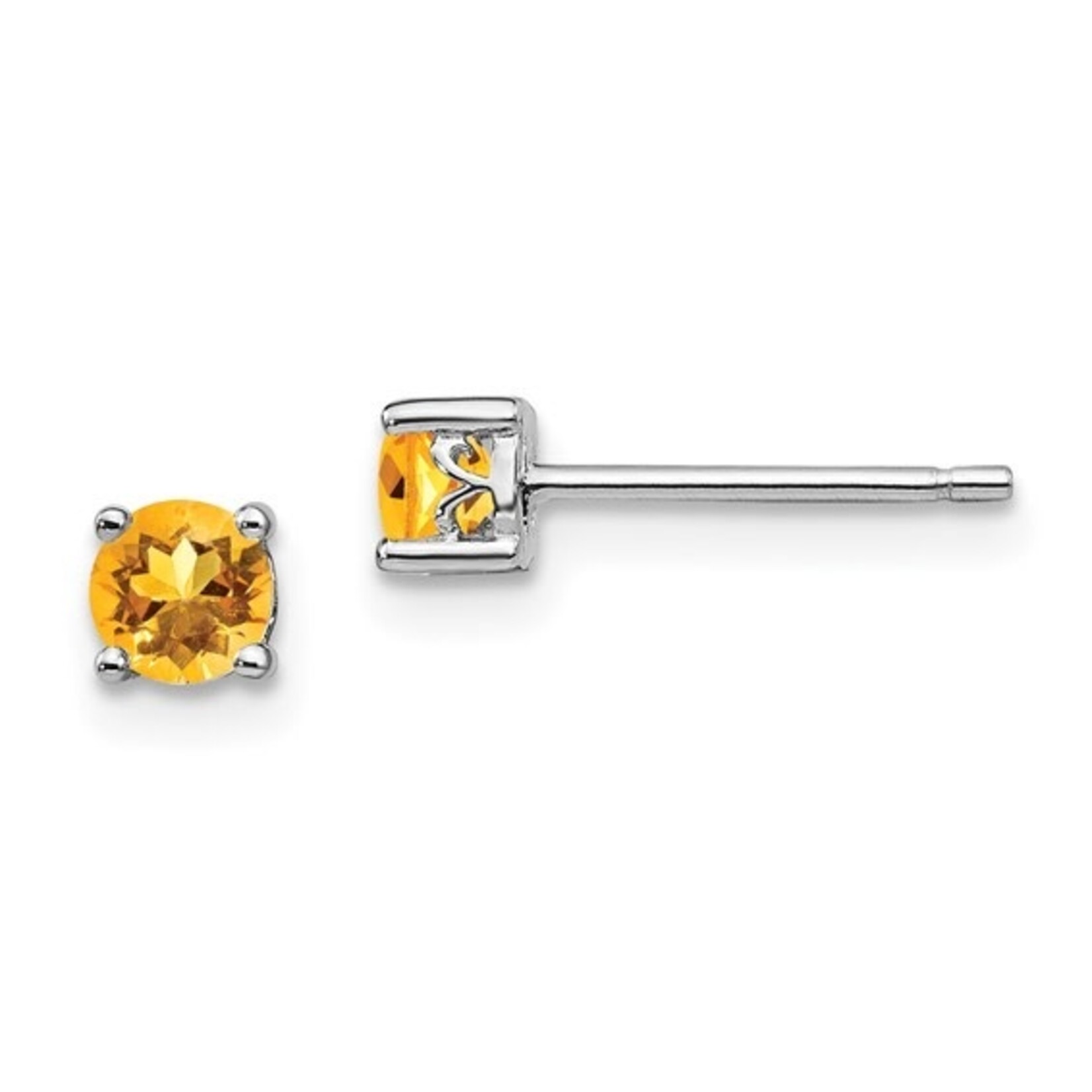 Quality Gold Sterling Silver 4mm Citrine Earrings