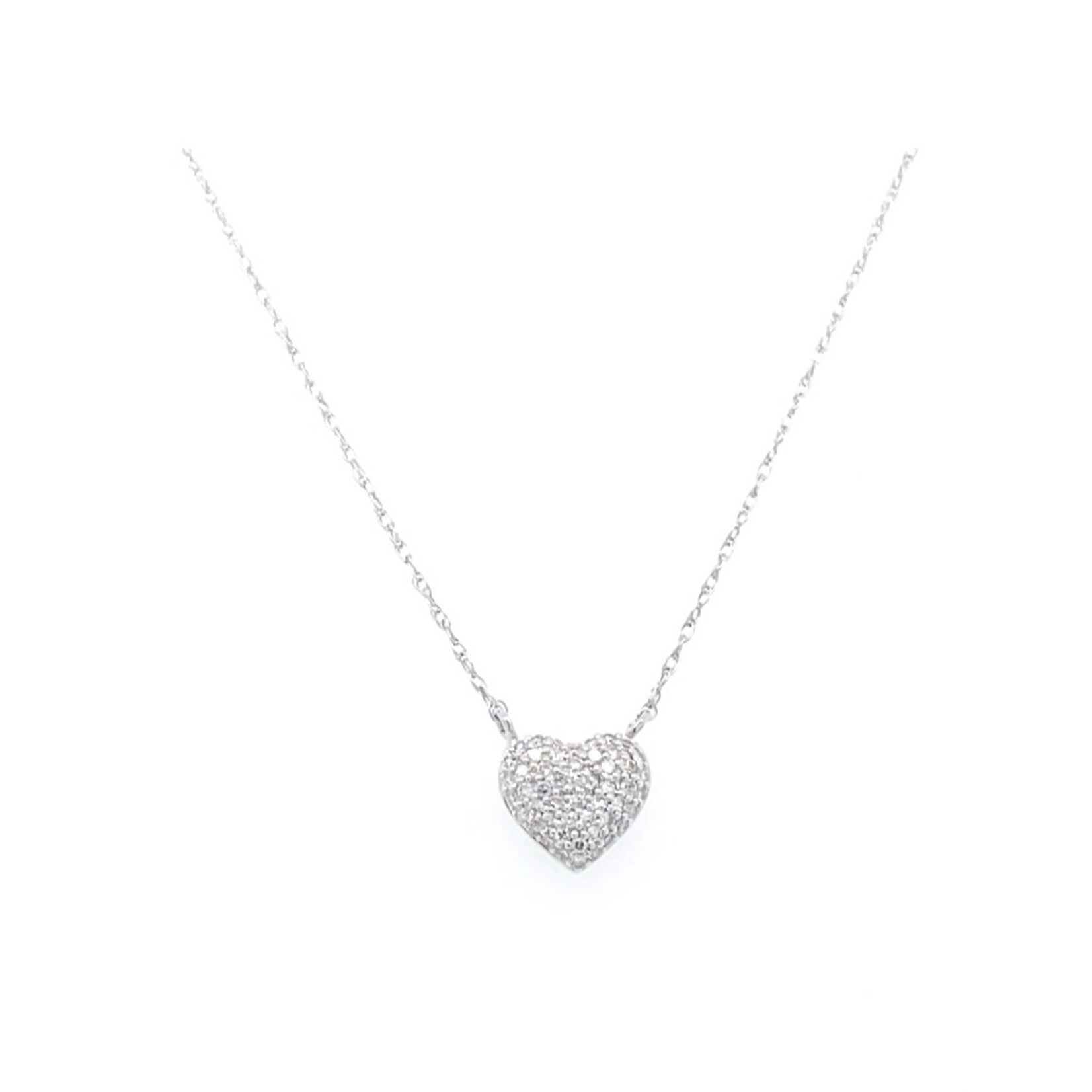 Midwest 10k White Gold 1/6 CTW Diamond Heart Pendant
