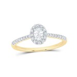 GND 14k Yellow Gold 1/3 ctw Diamond Oval Engagement Ring