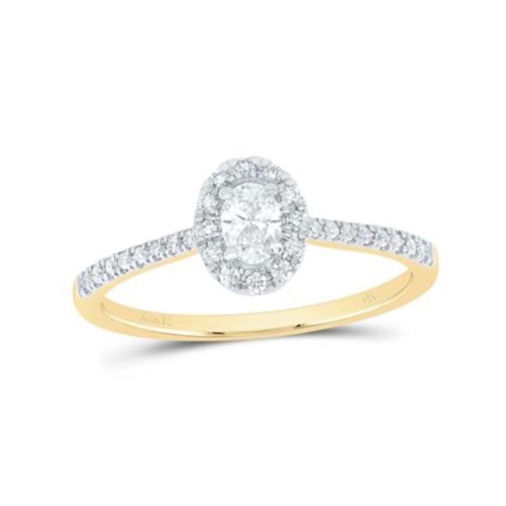 GND 14k Yellow Gold 1/3 ctw Diamond Oval Engagement Ring
