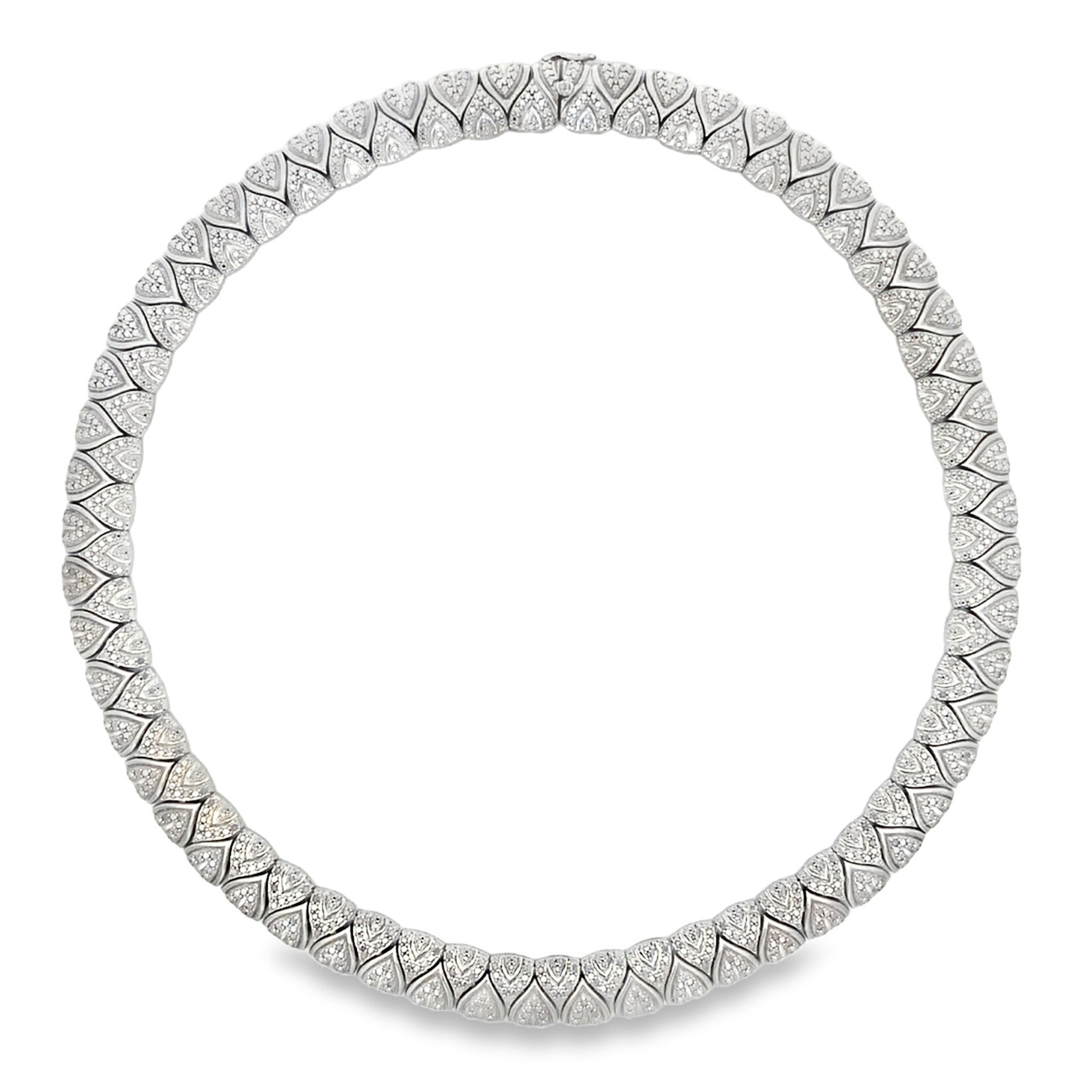 Global Sterling Silver 2 ctw Diamond Collar Necklace