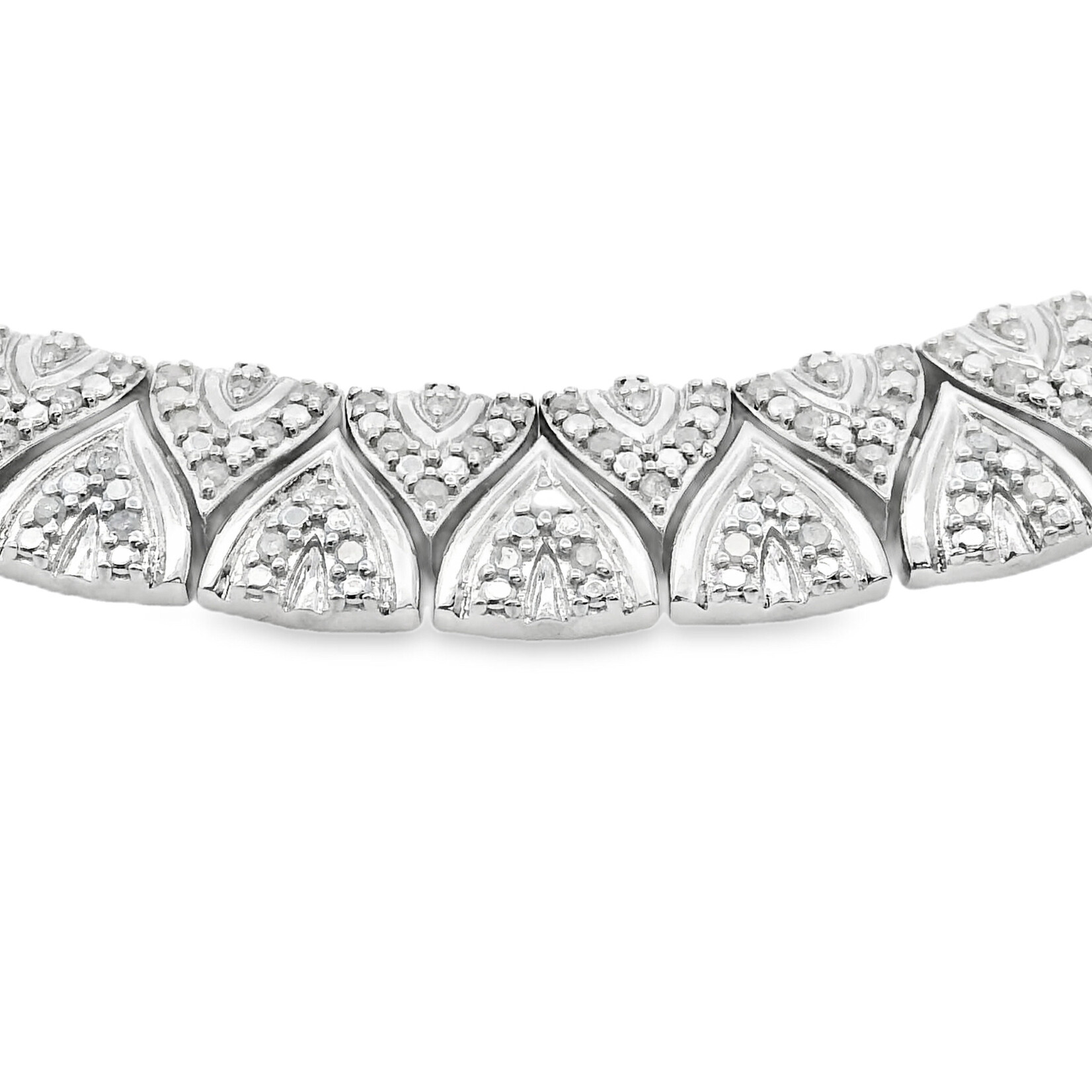 Global Sterling Silver 2 ctw Diamond Collar Necklace