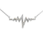 Global Sterling Silver 1/6 ctw Diamond Heartbeat Necklace