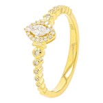 Diamond Traders 10k Yellow Gold 1/5 ctw Marquise Diamond Engagement Ring