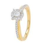 Diamond Traders 10k Yellow Gold 3/8 ctw Diamond Oval Engagement Ring