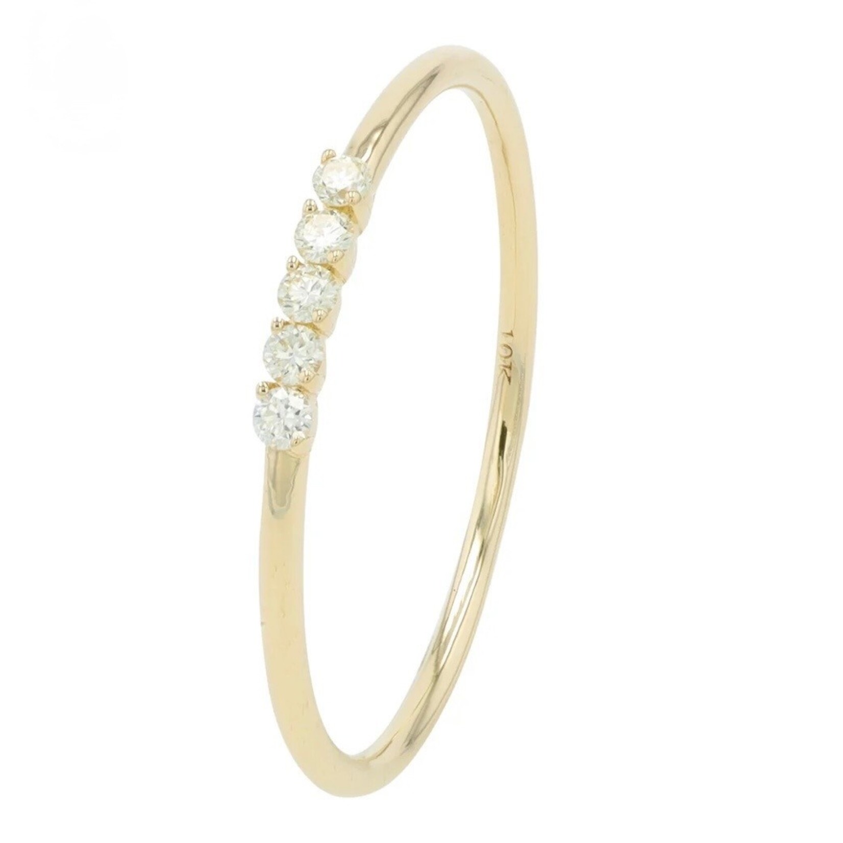 Diamond Traders 10k Yellow Gold 1/10 ctw Diamond Band
