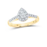 GND 10k Yellow Gold 1/2 ctw Pear Diamond Engagement Ring