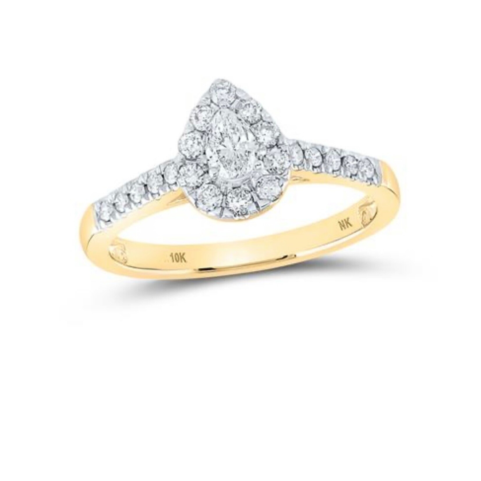 GND 10k Yellow Gold 1/2 ctw Pear Diamond Engagement Ring