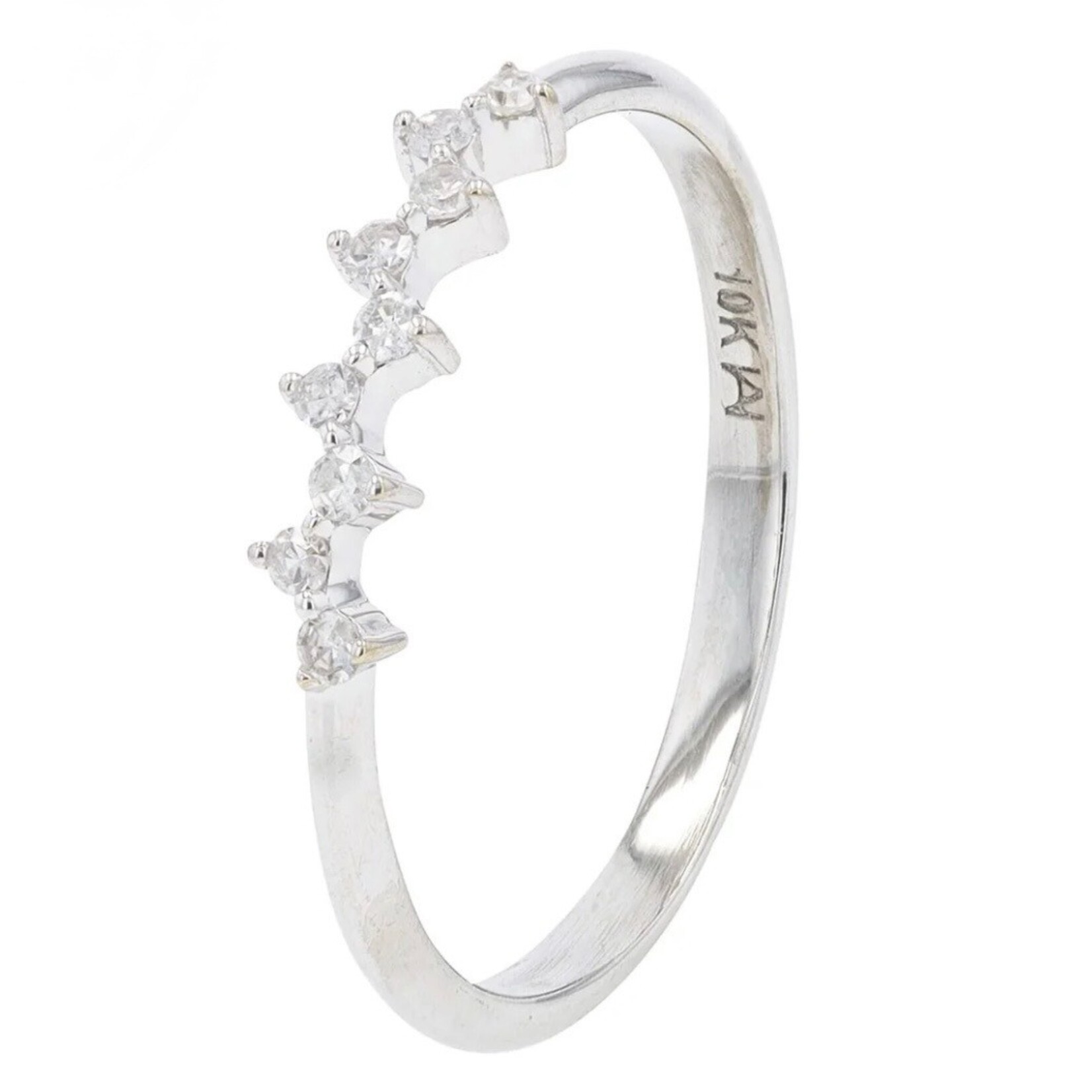Diamond Traders 10k White Gold 1/10 ctw Diamond Band