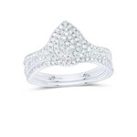 GND Sterling Silver 1/2 ctw Diamond Pear Bridal Set