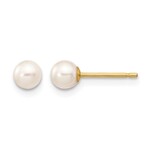 Quality Gold 14k Yellow Gold 4mm Pearl Earrings