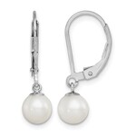 Quality Gold Sterling Silver 6-7mm fw Pearl Leverback Earrings