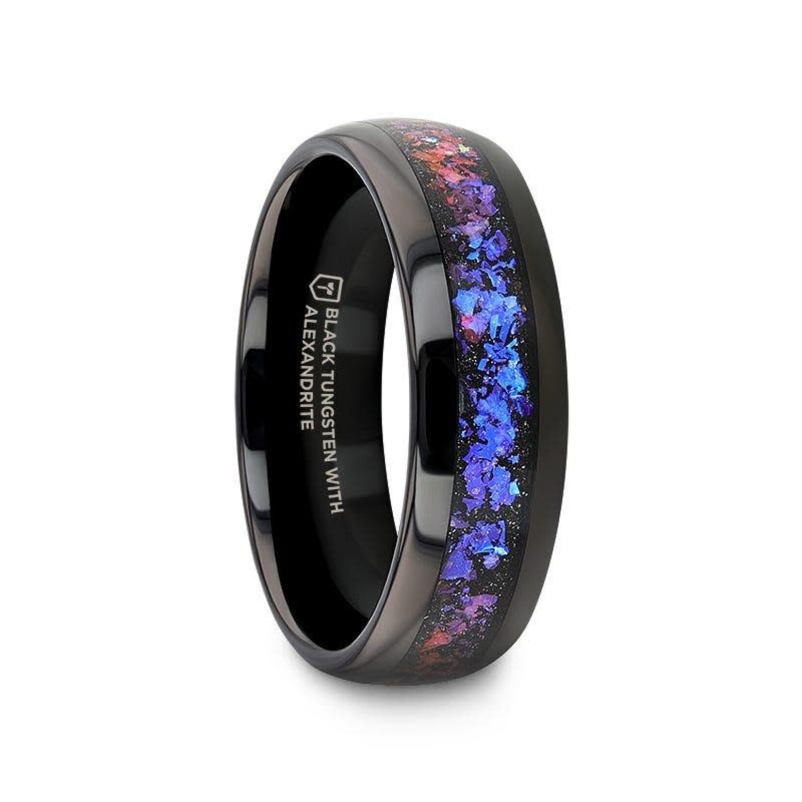 Thorsten Cosmic Black Tungsten Alexandrite and Purple Goldstone Ring