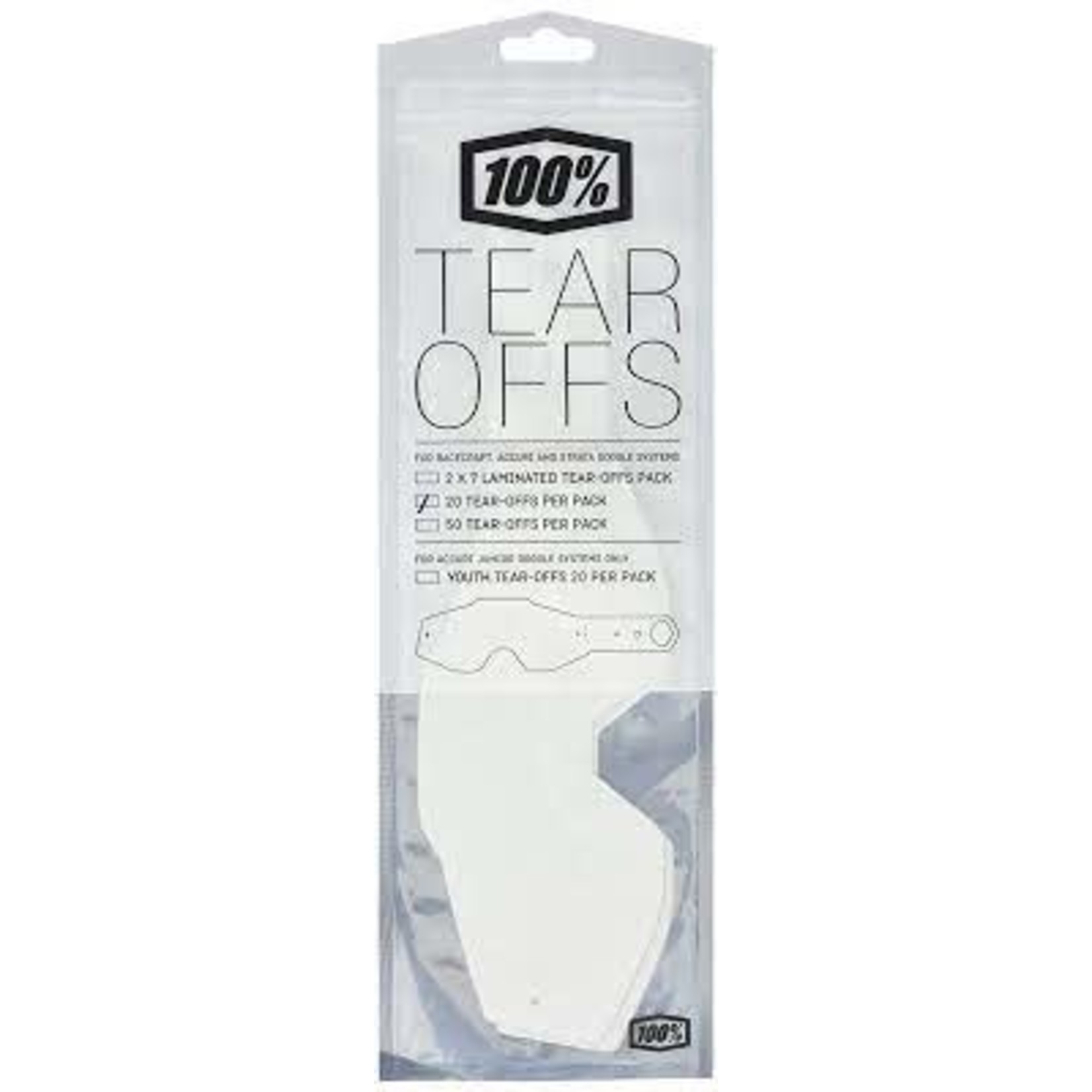 100 Percent RC1/AC1/ST1 Standard Tear-Offs 20 pk