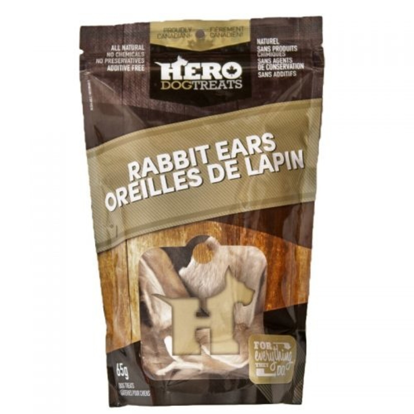 Hero treats Oreilles de Lapins Déshydratées 65 g