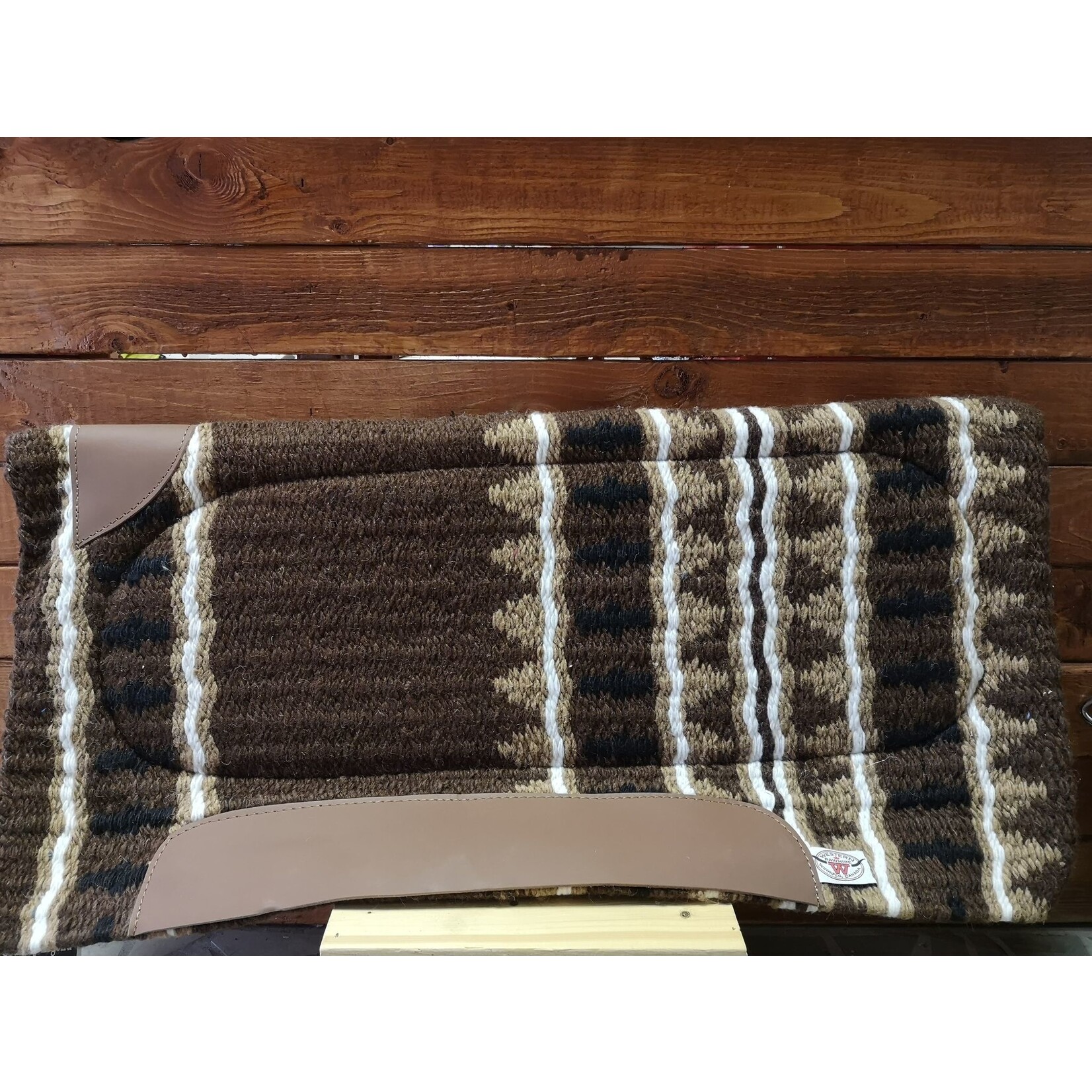 Western Rawhide coussin en laine avec système à deux panneaux 32 x 32 brun, sable, noir et blanc