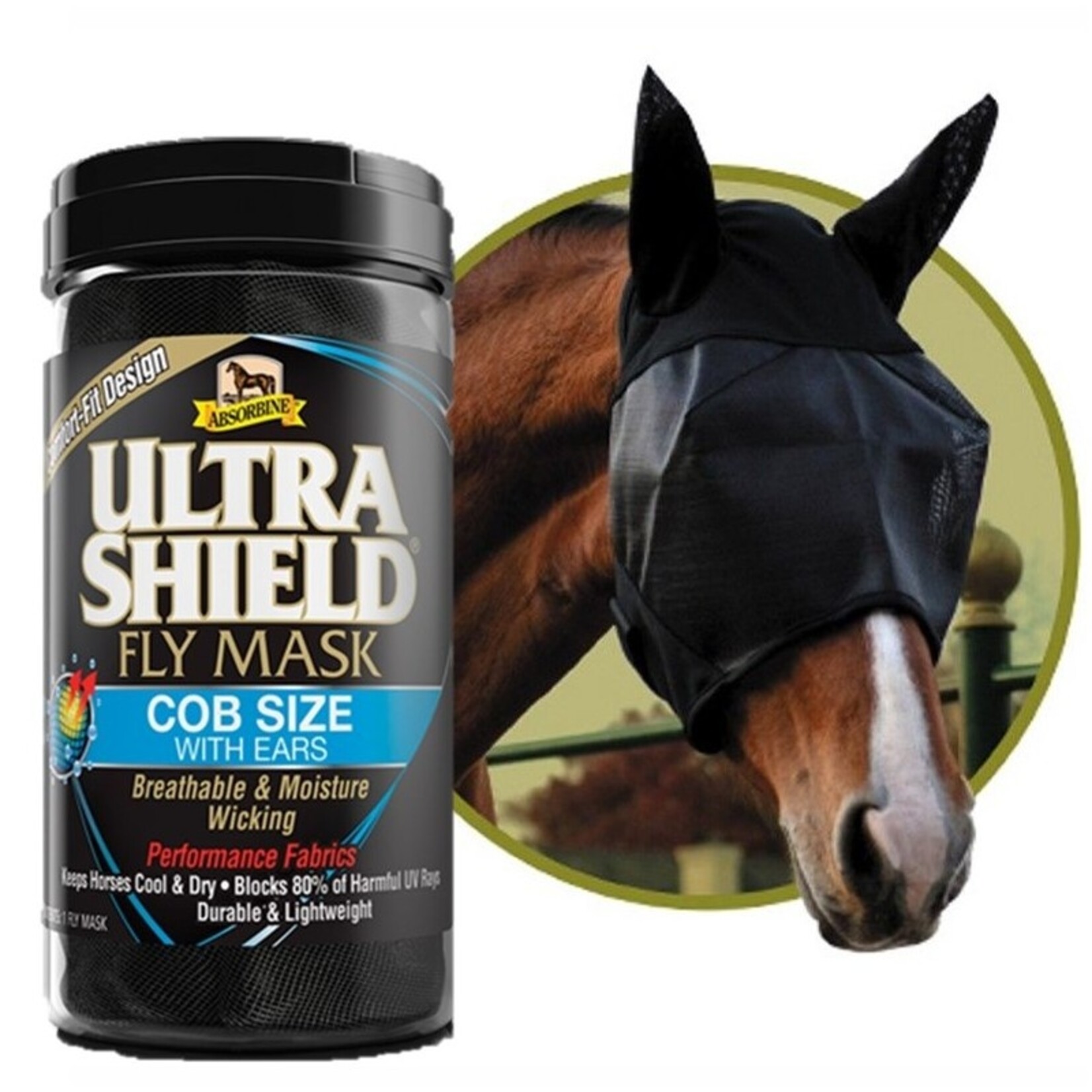 absorbine Ultrashield Masque à mouches Cob avec oreilles