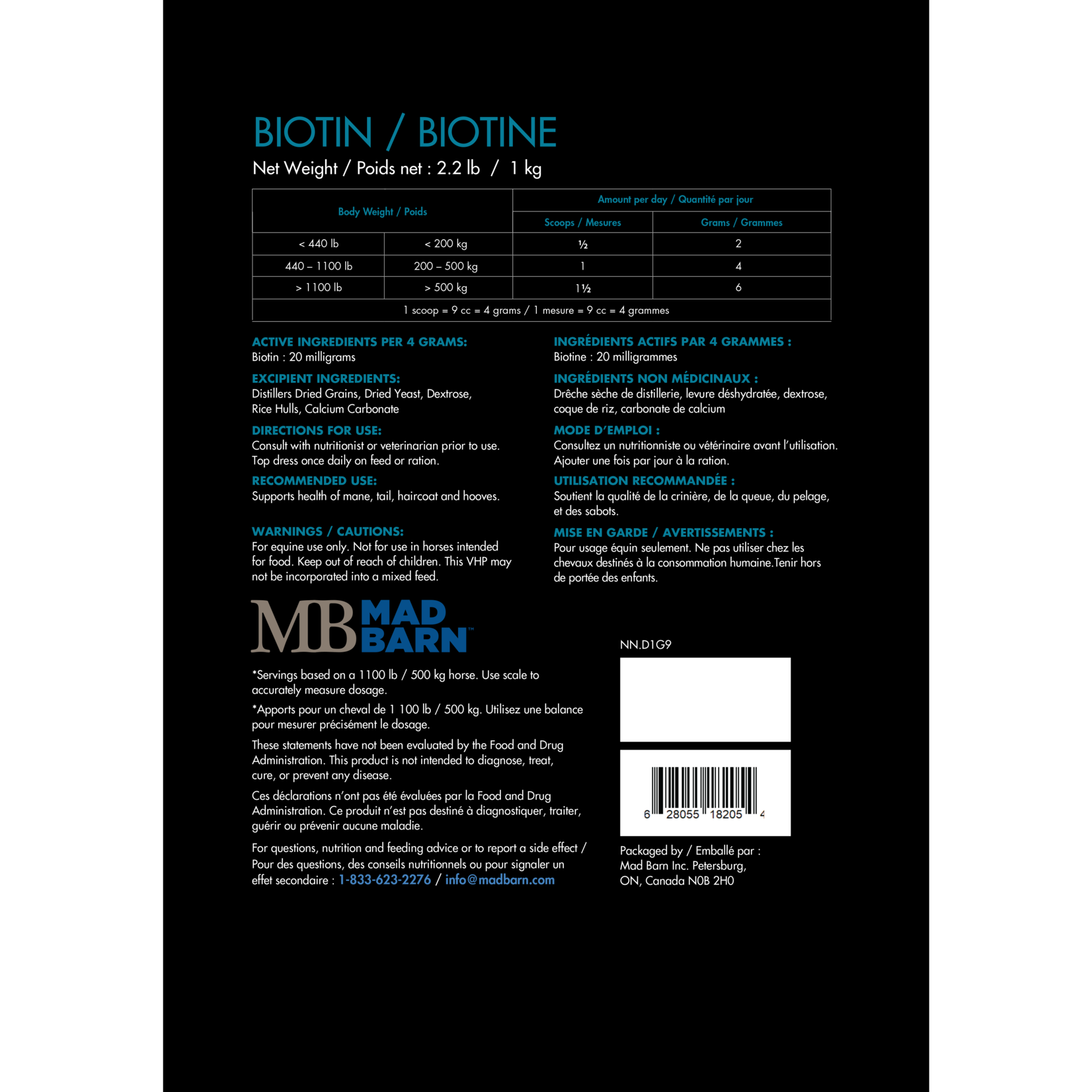 Mad Barn Mad barn Biotin 0.5%  1 kg