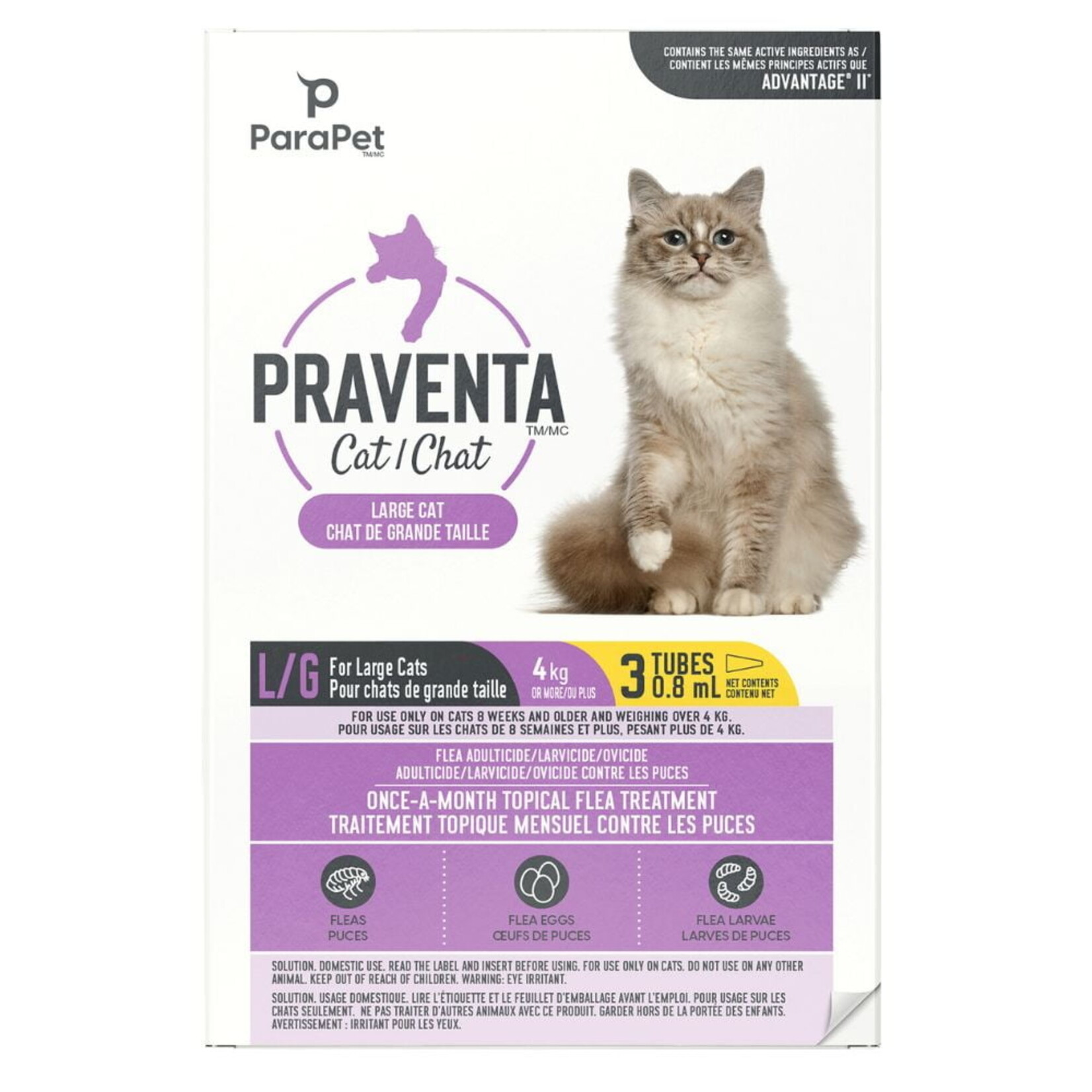 Parapet Praventa pour chats de 4kg +  3 tubes