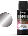 Vallejo Vallejo Metallic Black 60ml Air Vallejo Vallejo Metallic Black 60ml Air