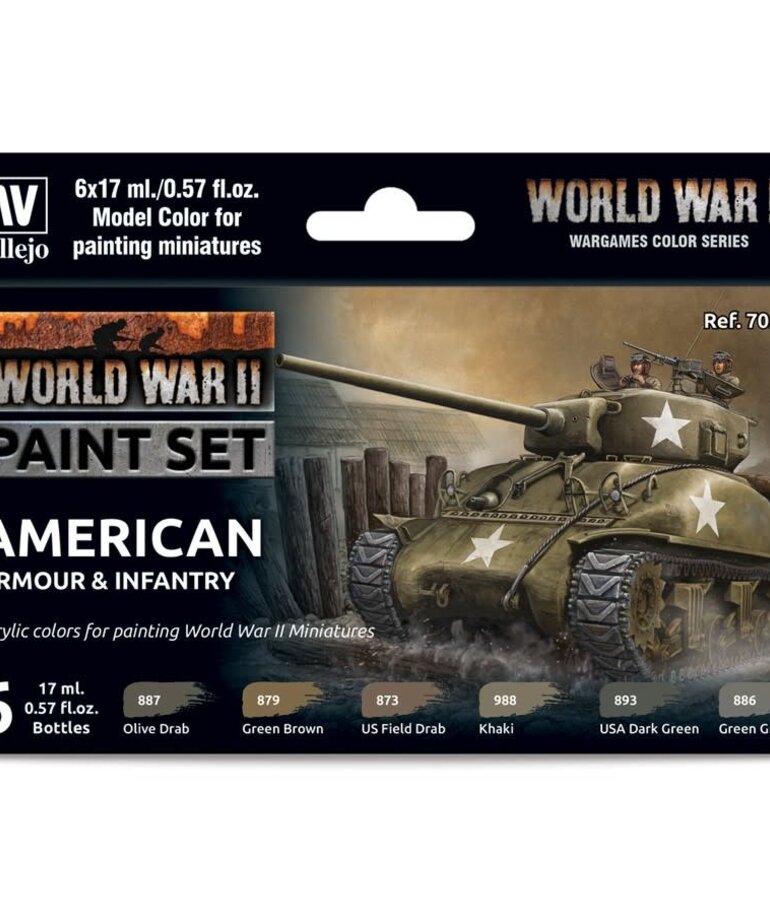 Vallejo Vallejo Model Color WWII American Armor & Infantry (6) Set