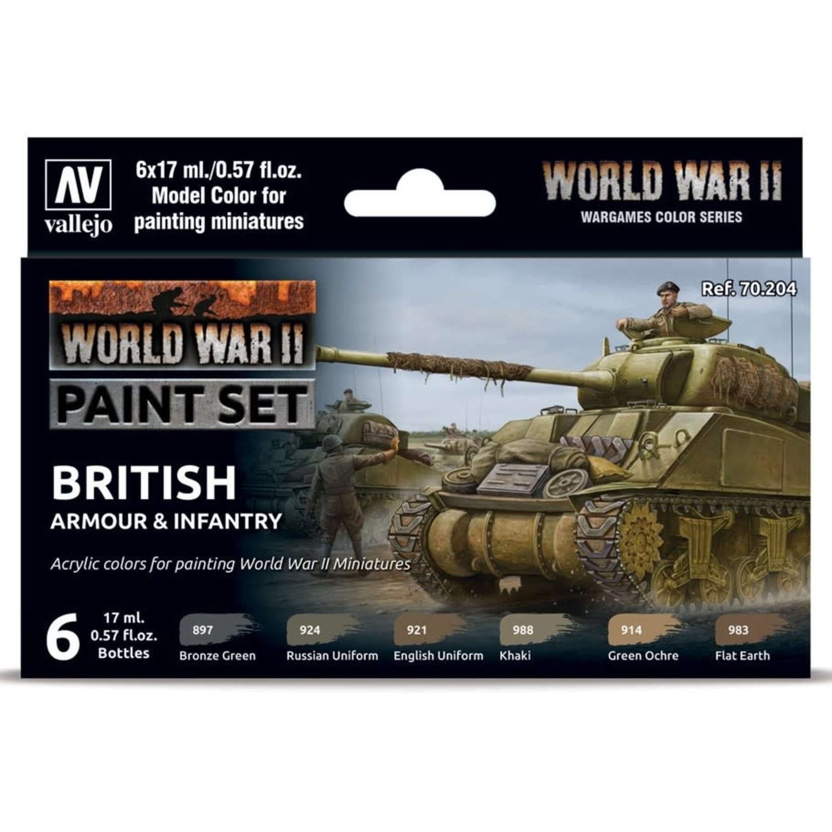 Vallejo Model Color Set: WWII - British Armour & Infantry
