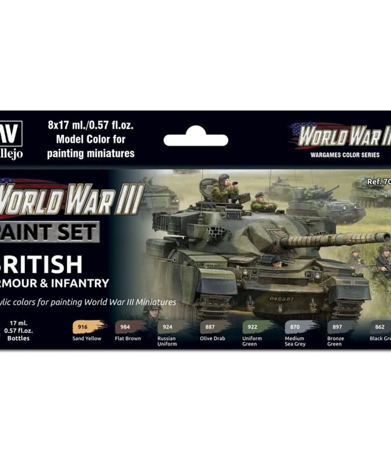 Vallejo Vallejo Model Color WWIII British Armor & Infantry (8) Set