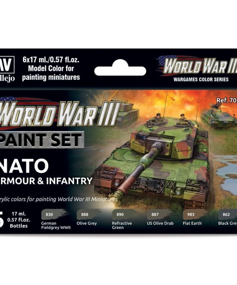Vallejo Vallejo Model Color WWIII NATO Armor & Infantry (6) Set