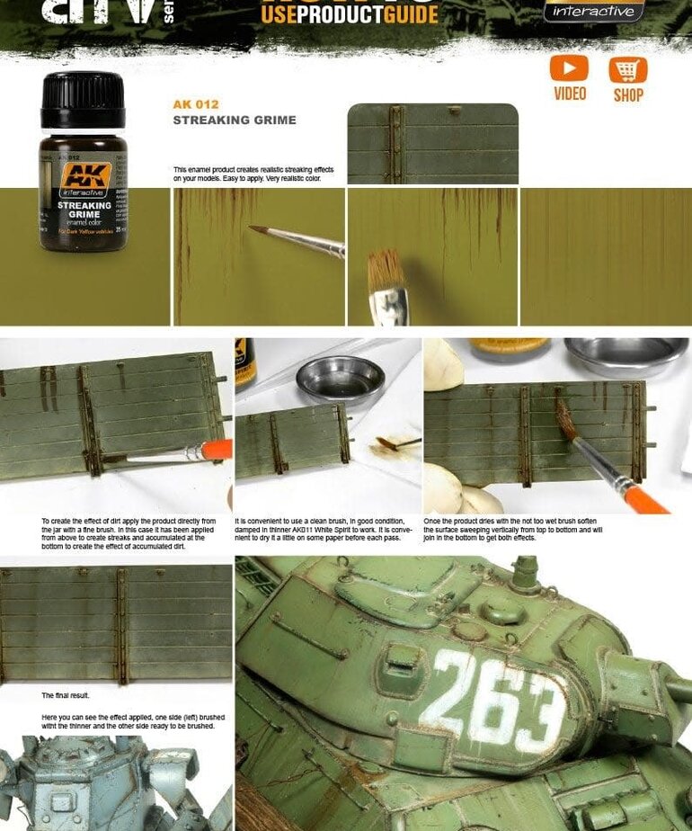 AK Interactive AK012 Weathering Effects Streaking Grime 35ml