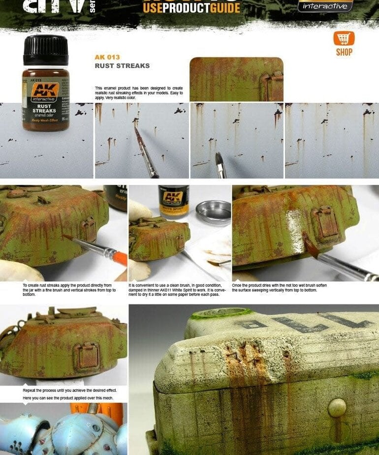 AK Interactive AK013 Weathering Effects Rust Streaks 35ml