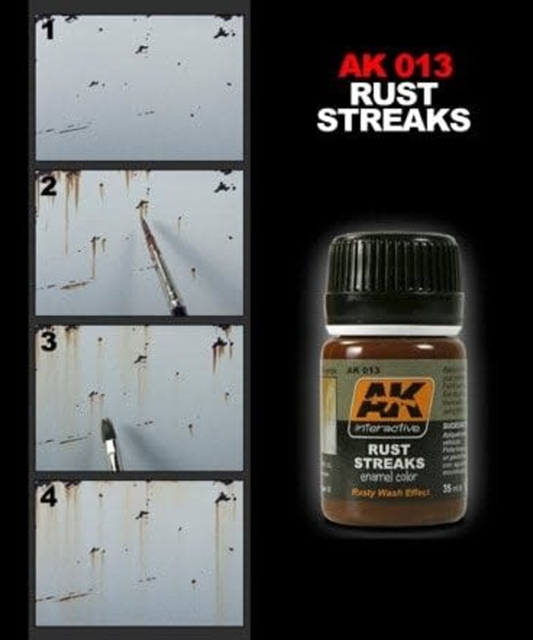 AK Interactive AK013 Weathering Effects Rust Streaks 35ml