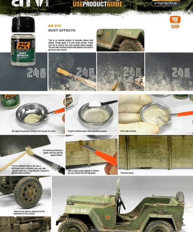 AK Interactive AK015 Weathering Effects Dust Effects 35ml