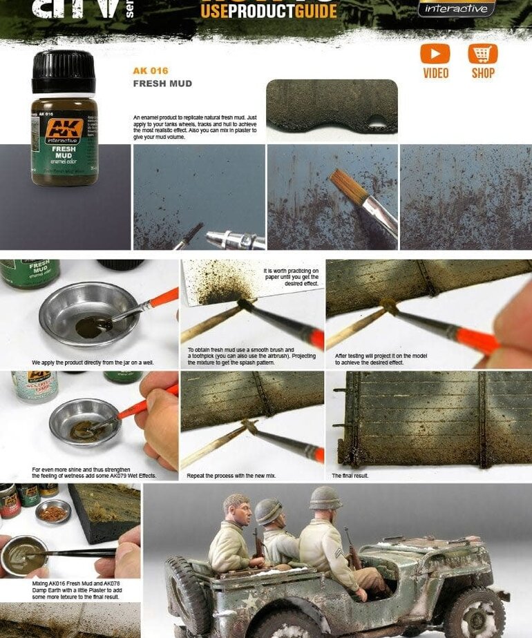 AK Interactive AK016 Weathering Effects Fresh Mud 35ml
