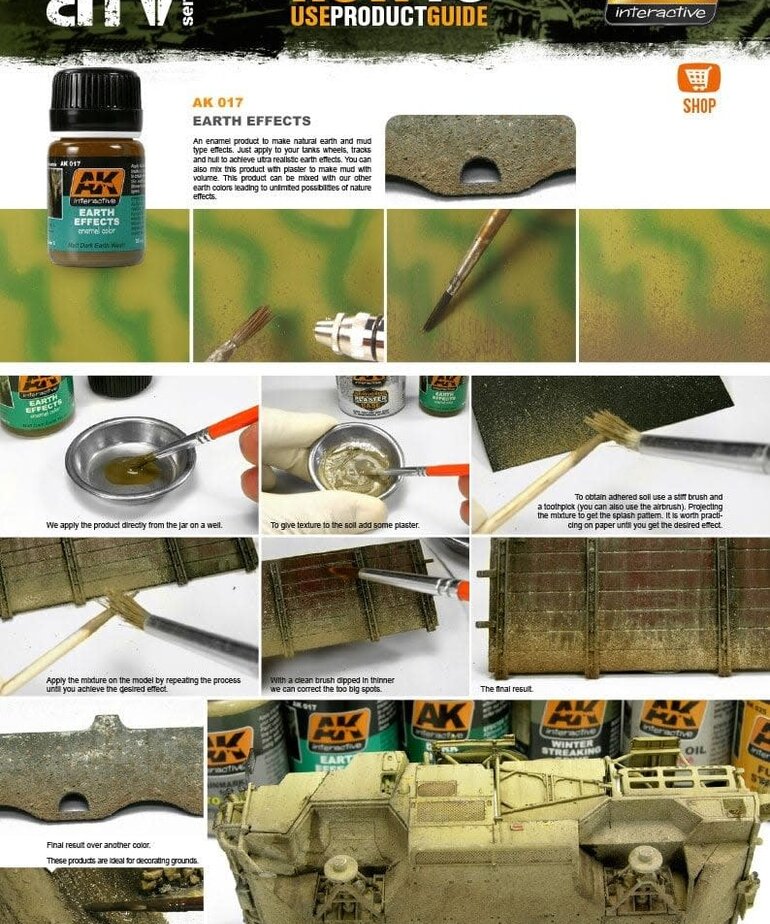 AK Interactive AK017  Weathering Effects Earth Effects 35ml