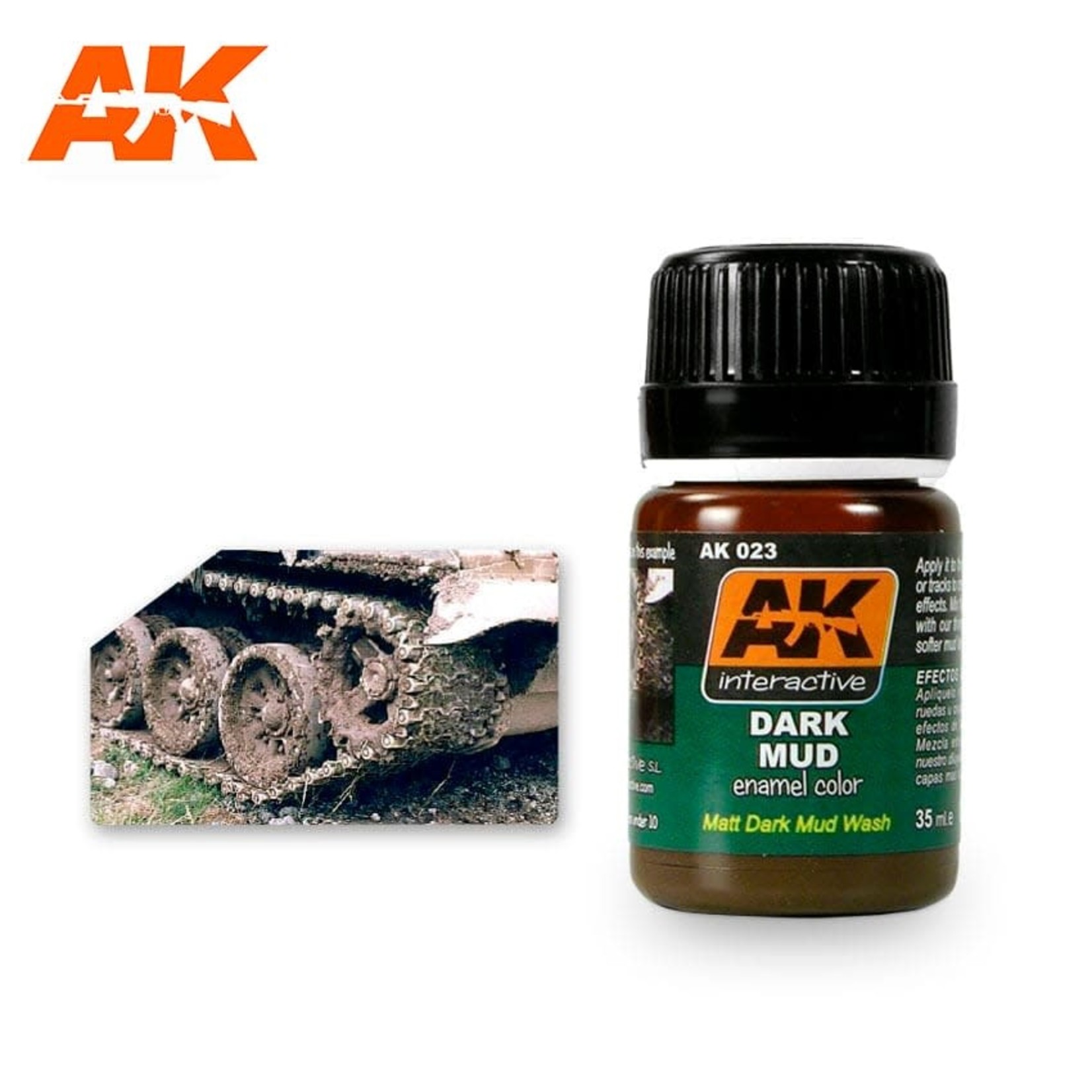 AK Interactive AK023 Weathering Effects Dark Mud 35ml
