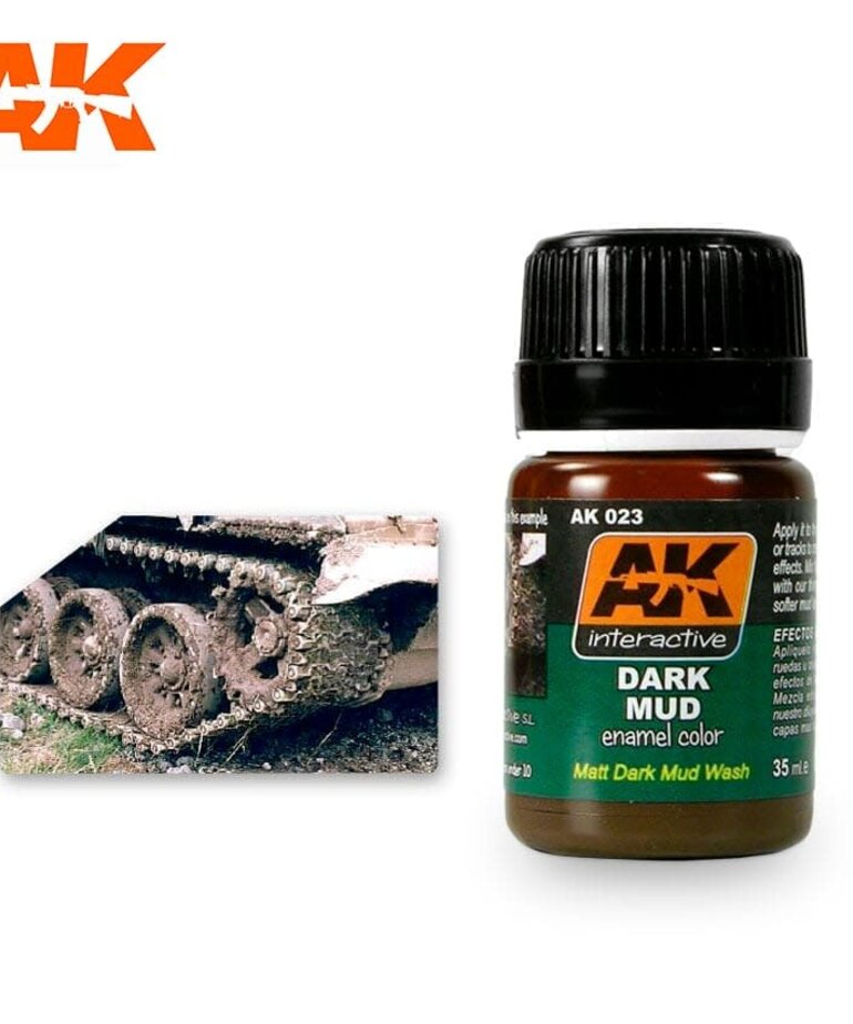 AK Interactive AK023 Weathering Effects Dark Mud 35ml